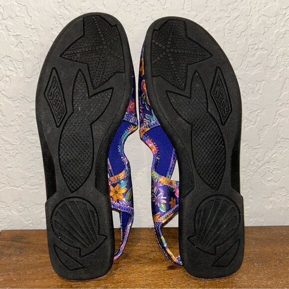 Vintage Keds Floral Print Sun Surf Slip On Sling Back Sandal Shoes - Picture 9 of 10